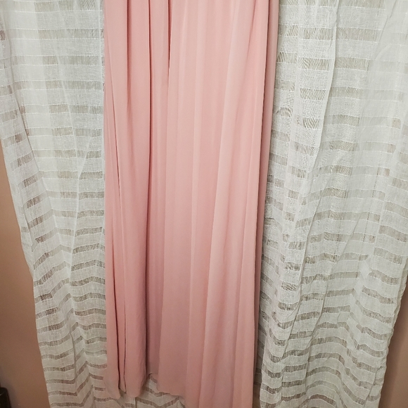 David's Bridal Ballet Pink Halter Maxi Dress Bridesmaid Size 6 - Picture 4 of 12